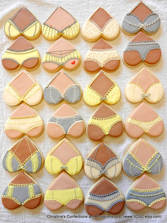 Naughty Cookies Bra and Panty, Heart cookies decorated with…